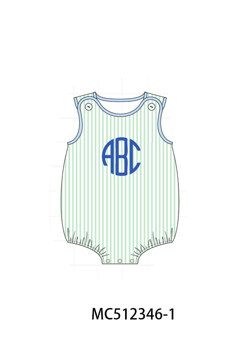 PO76 Green&blue lilly lemon monogram embroidery collection