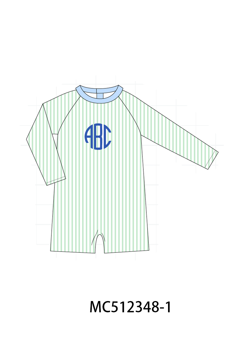 PO76 Green&blue lilly lemon monogram embroidery collection