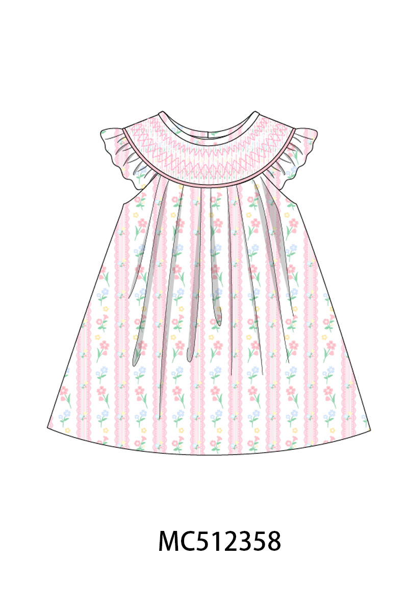 PO76 Pink floral smocked collection