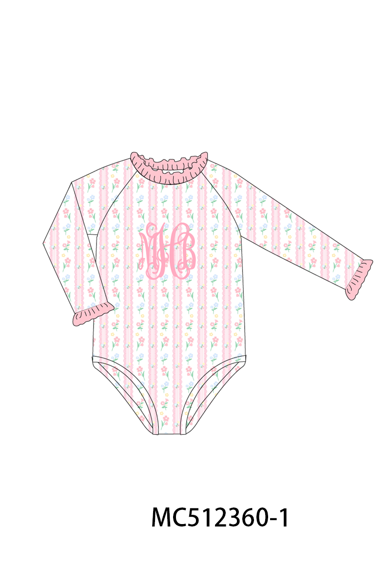 PO76 Green&pink monogram embroidery collection