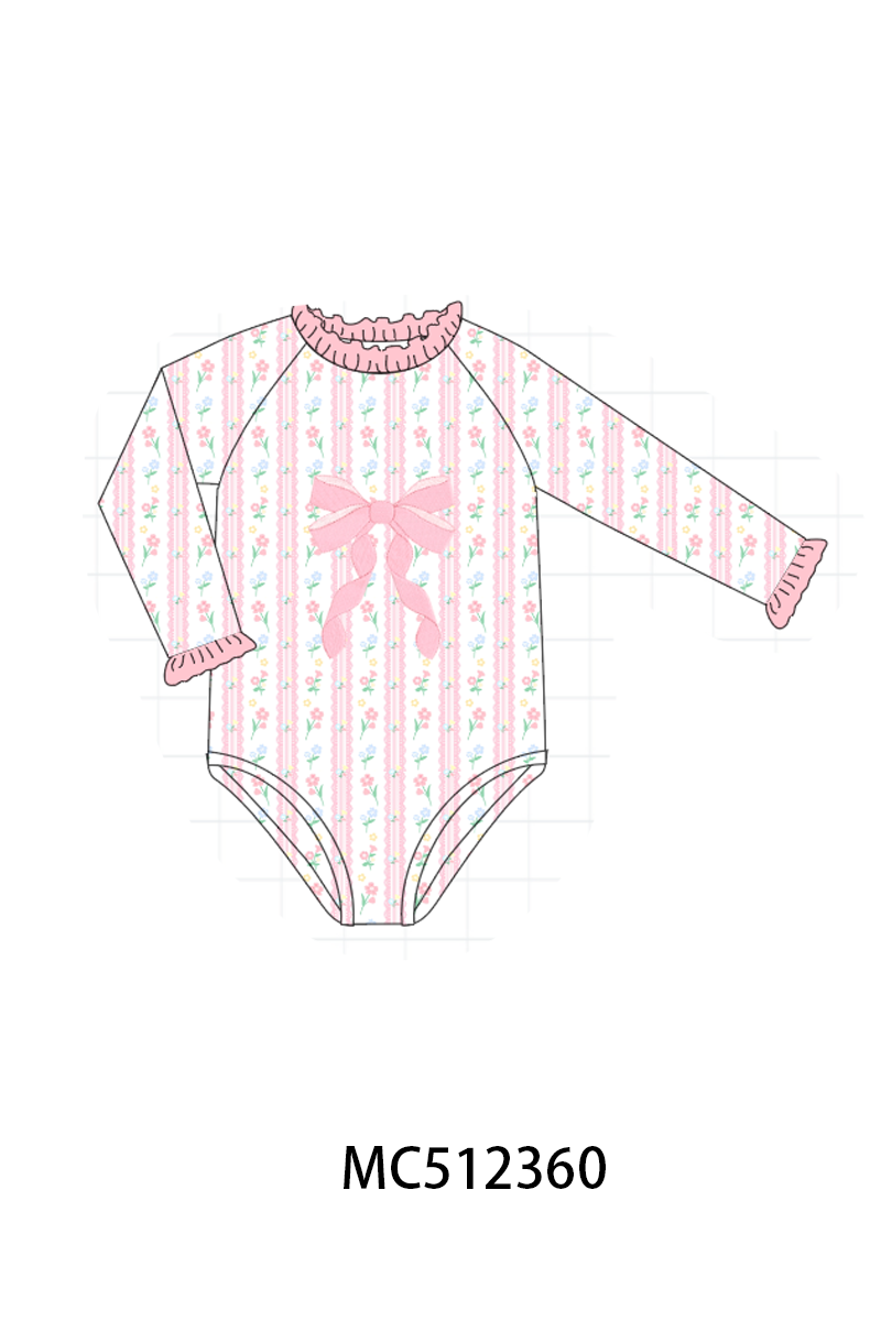 PO76 Green&pink puppy bow applique collection