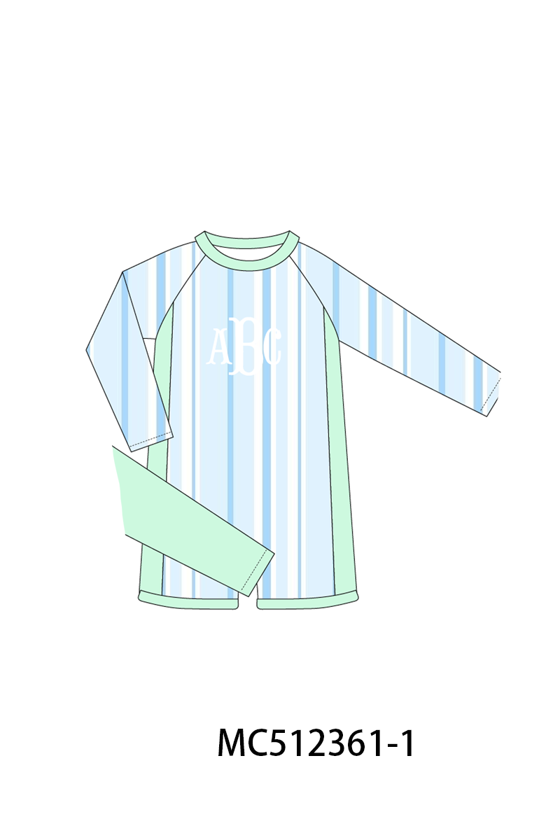 PO76 Green&pink monogram embroidery collection