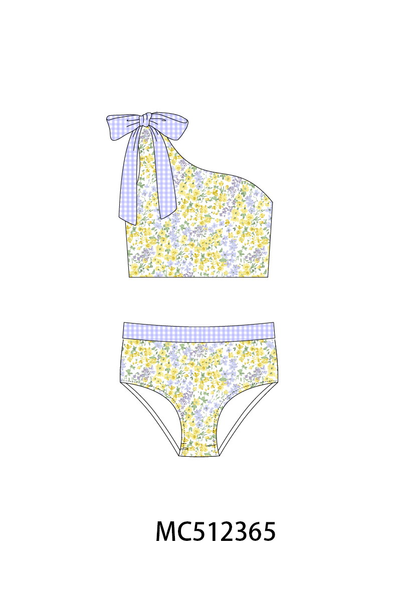 PO76 Floral print smocked ruffle collection