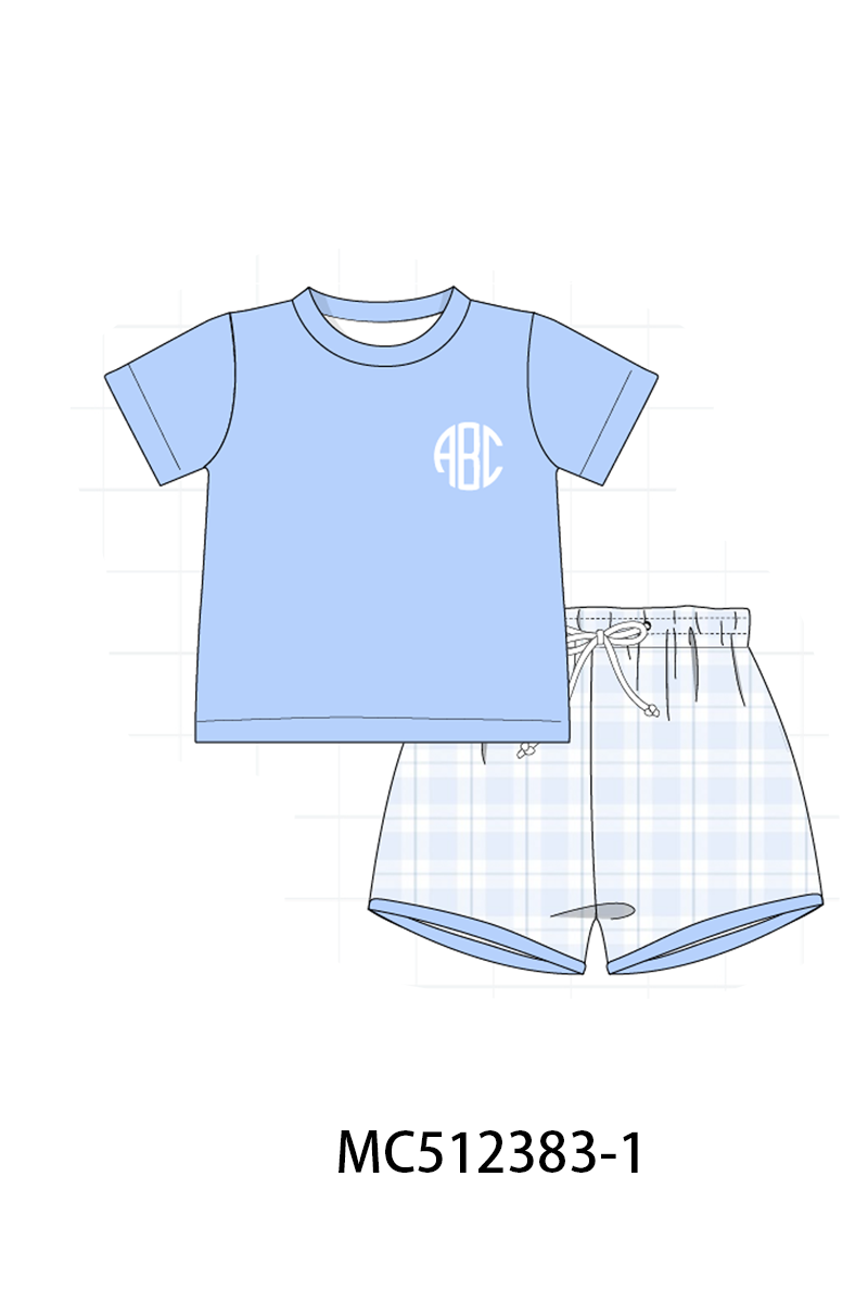 PO76 Purple&blue rose monogram embroidery collection