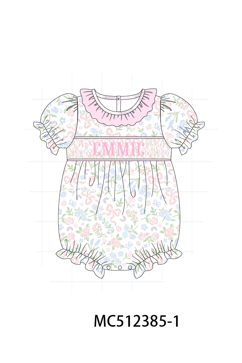 PO76 Pink&blue monogram smocked collection