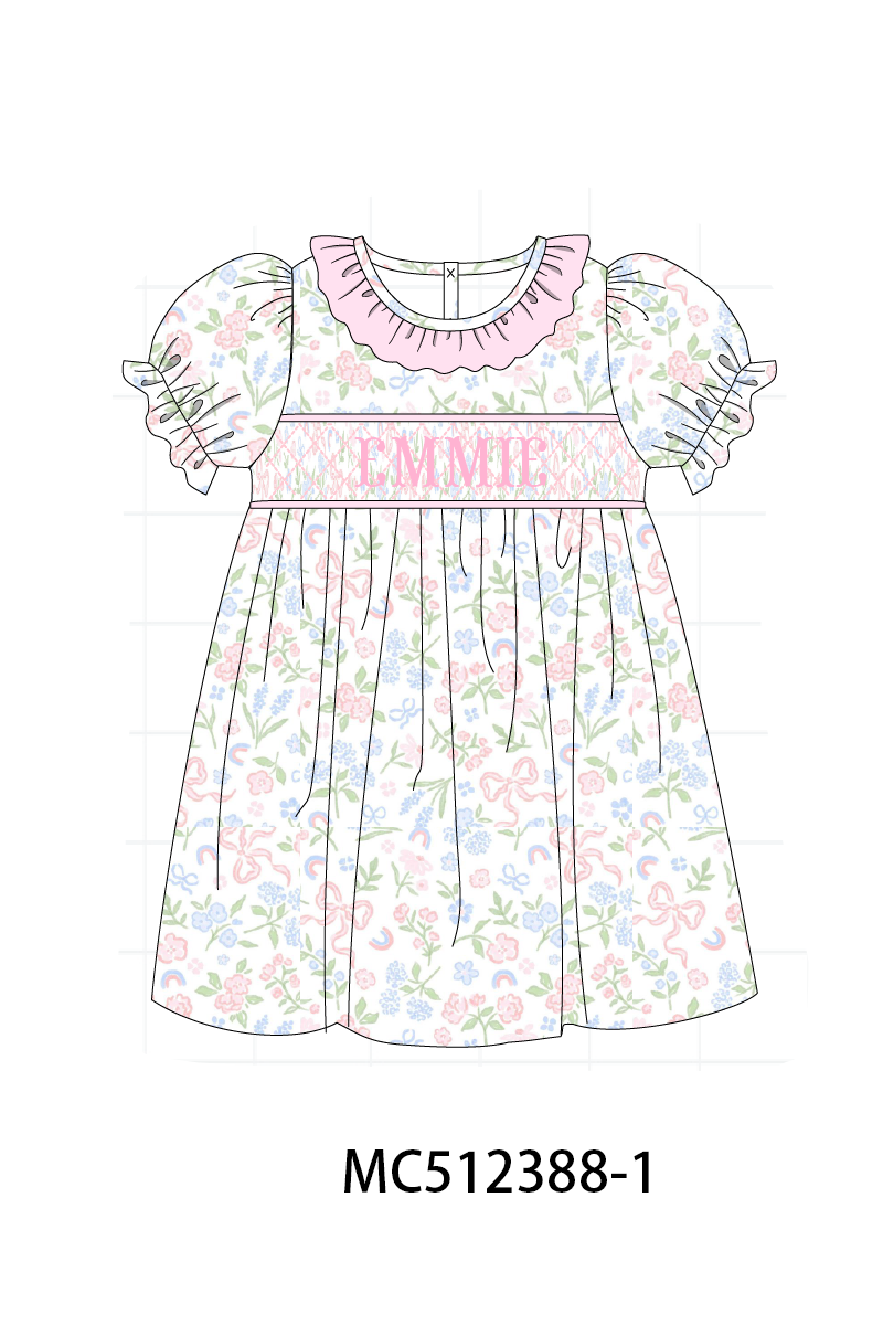 PO76 Pink&blue monogram smocked collection