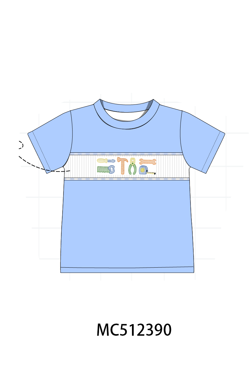 PO76 Pink&blue bow smocked collection