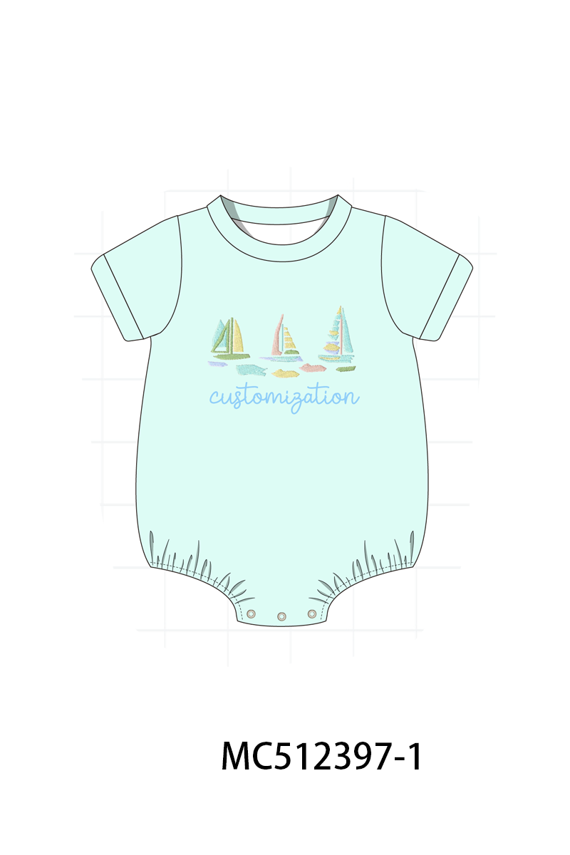 PO76 Pink sailboat monogram embroidery collection