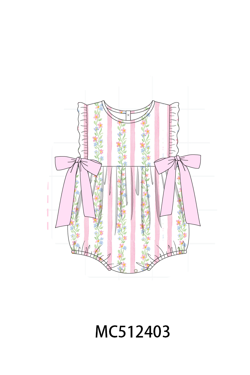 PO76 Pink floral stripe print collection