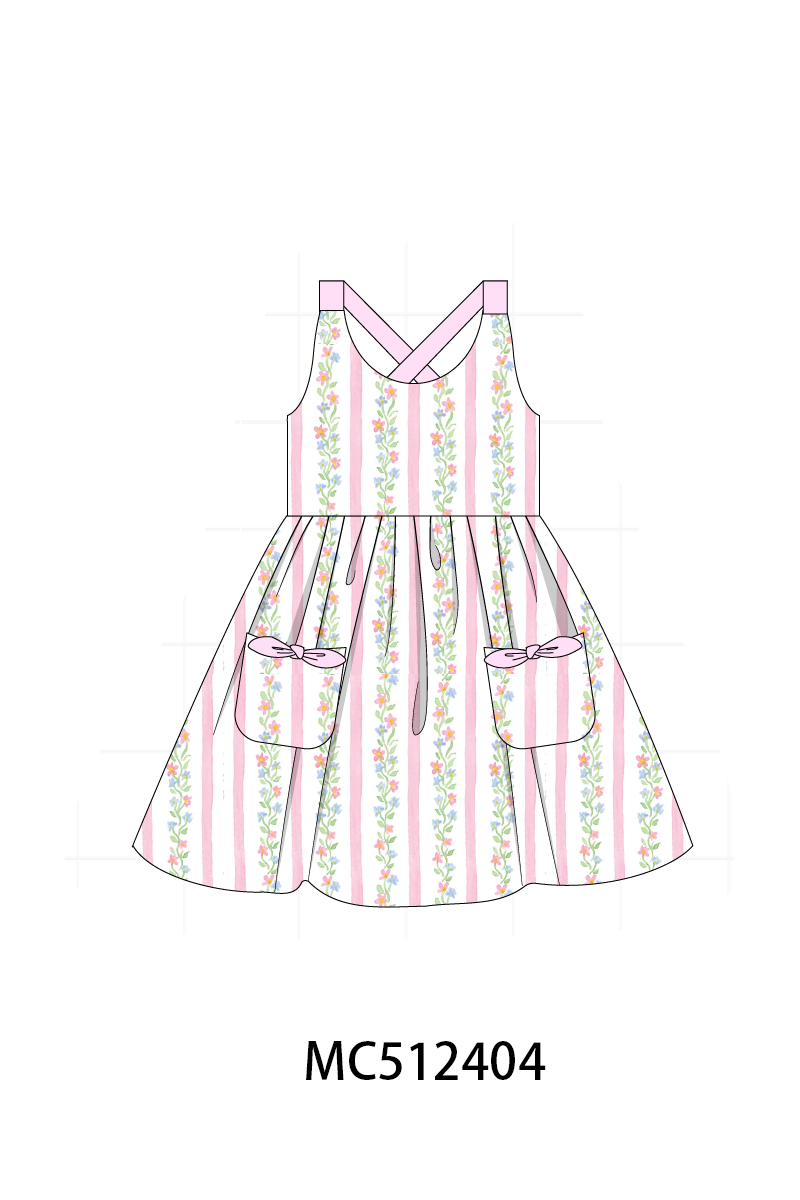 PO76 Pink floral stripe print collection