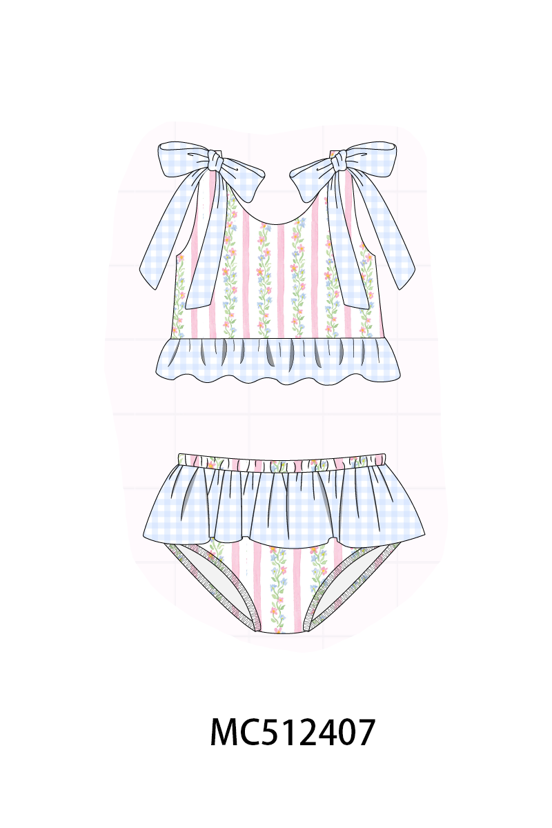 PO76 Pink floral stripe print collection