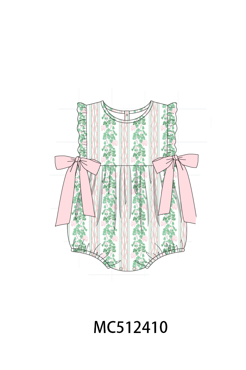 PO76 Green floral stripe print collection