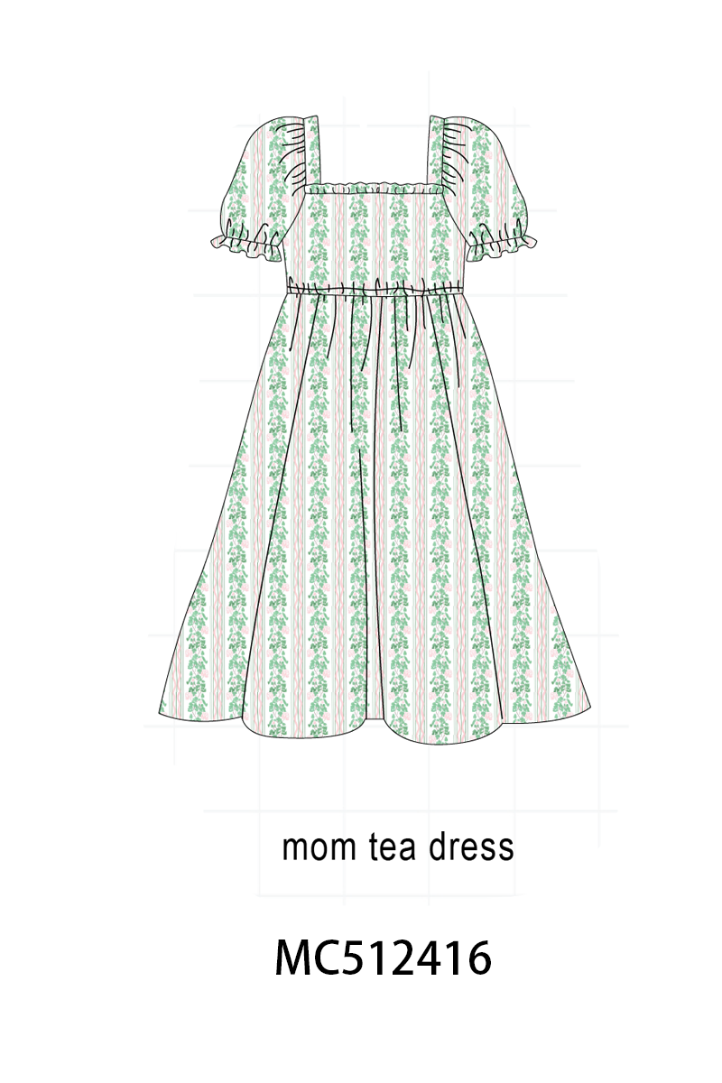 PO76 Green floral stripe print collection