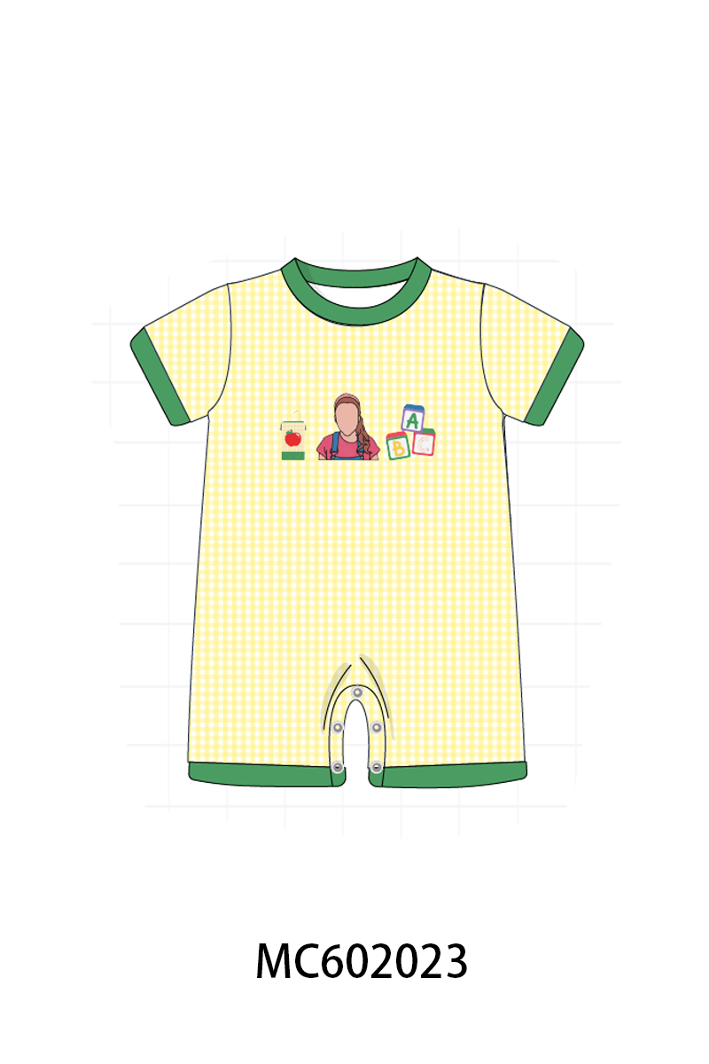 PO81 Ms rachel back to school embroidery ruffle gingham collection