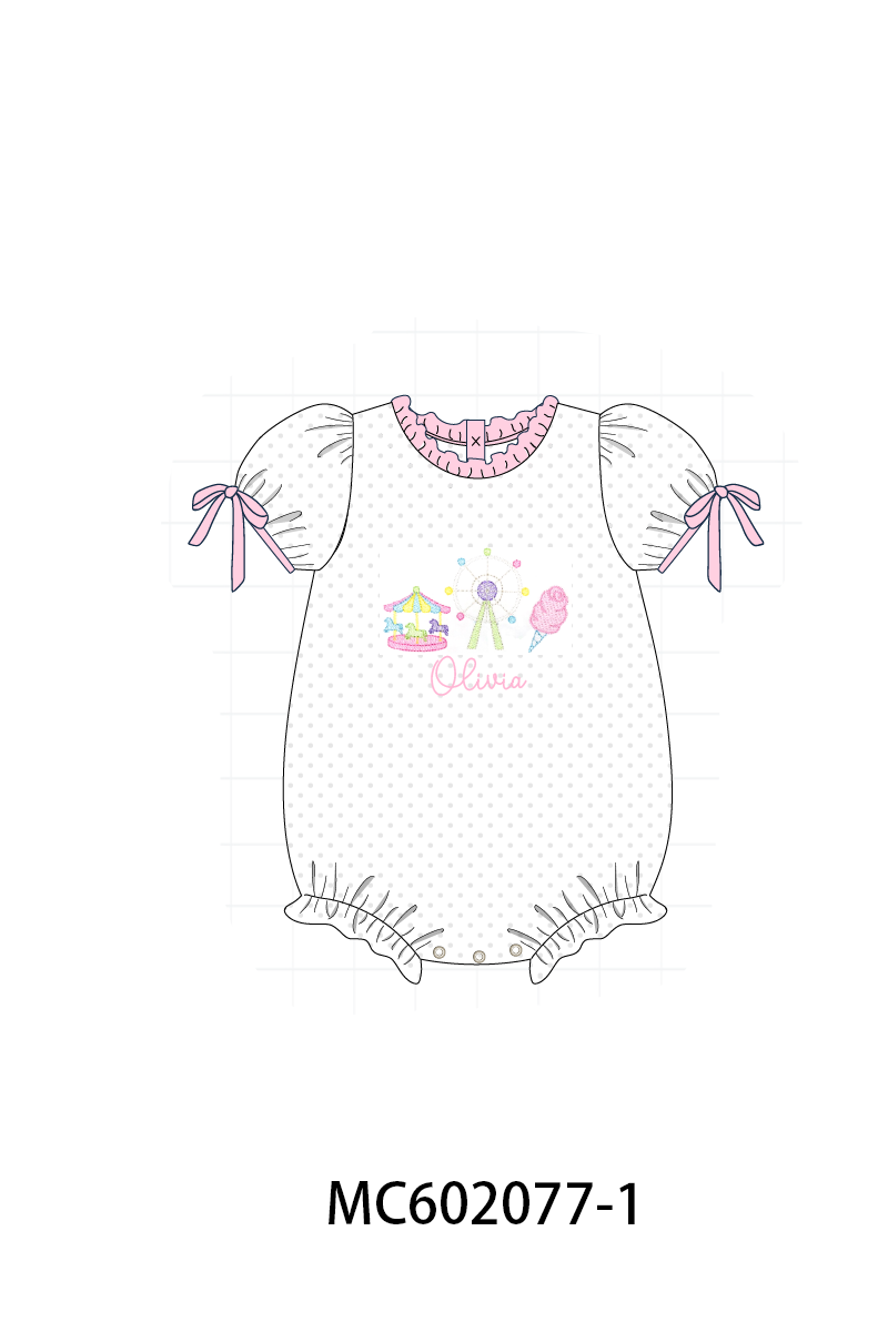 PO81 Blue ferris wheel carousel monogram embroidery collection