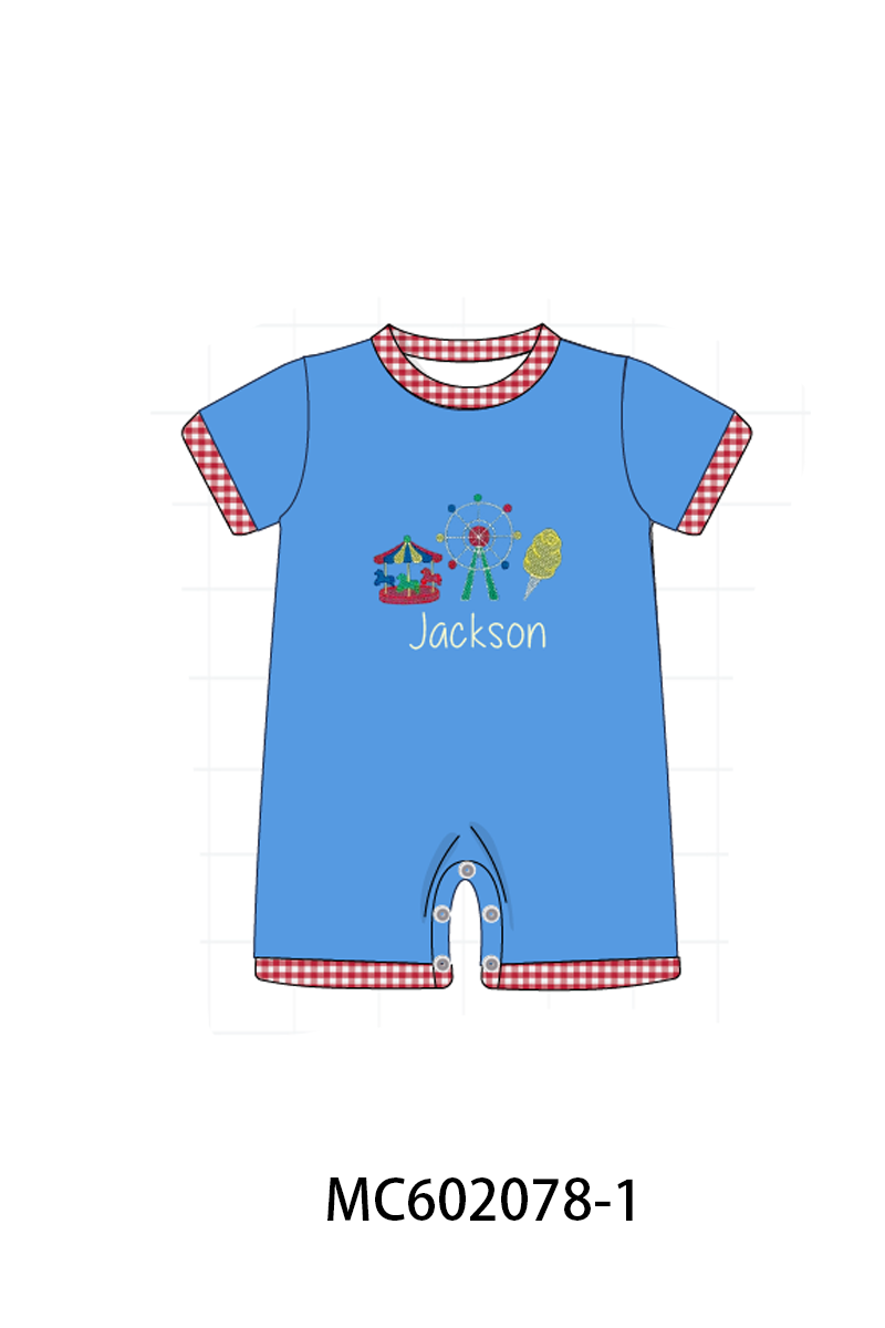 PO81 Blue ferris wheel carousel monogram embroidery collection