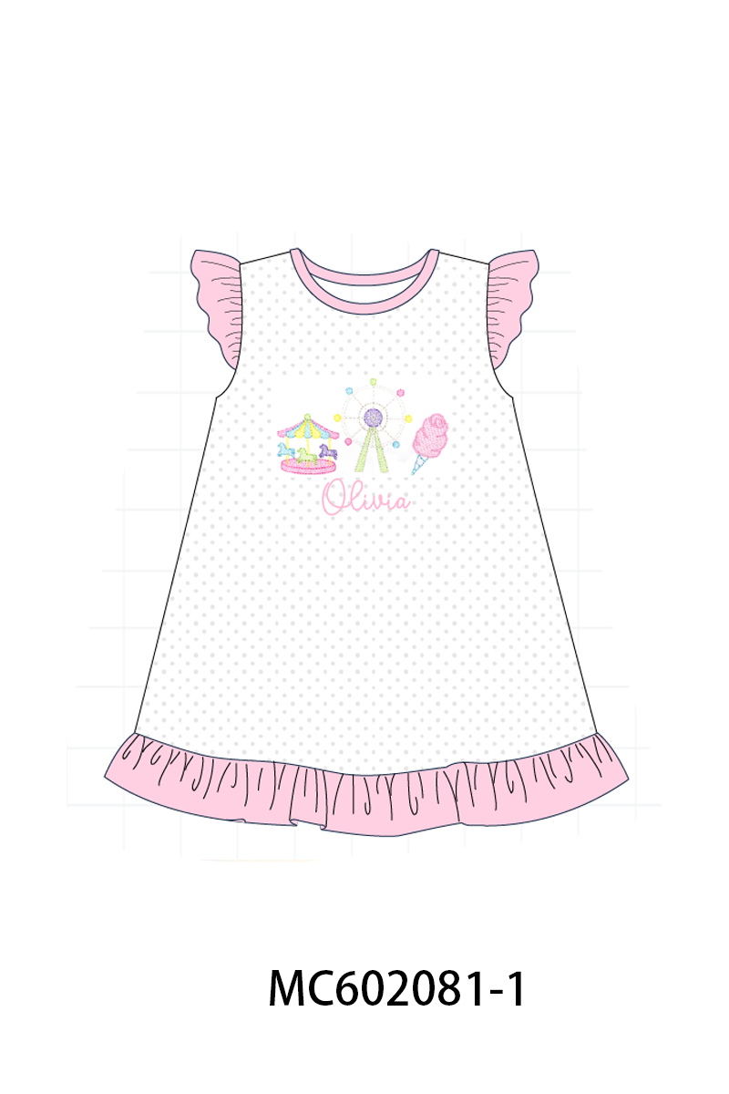 PO81 Blue ferris wheel carousel monogram embroidery collection