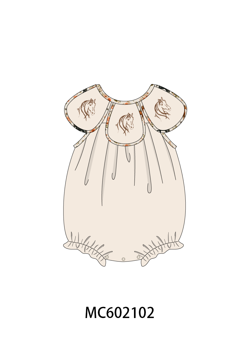 PO81 Pink horse embroidery collection