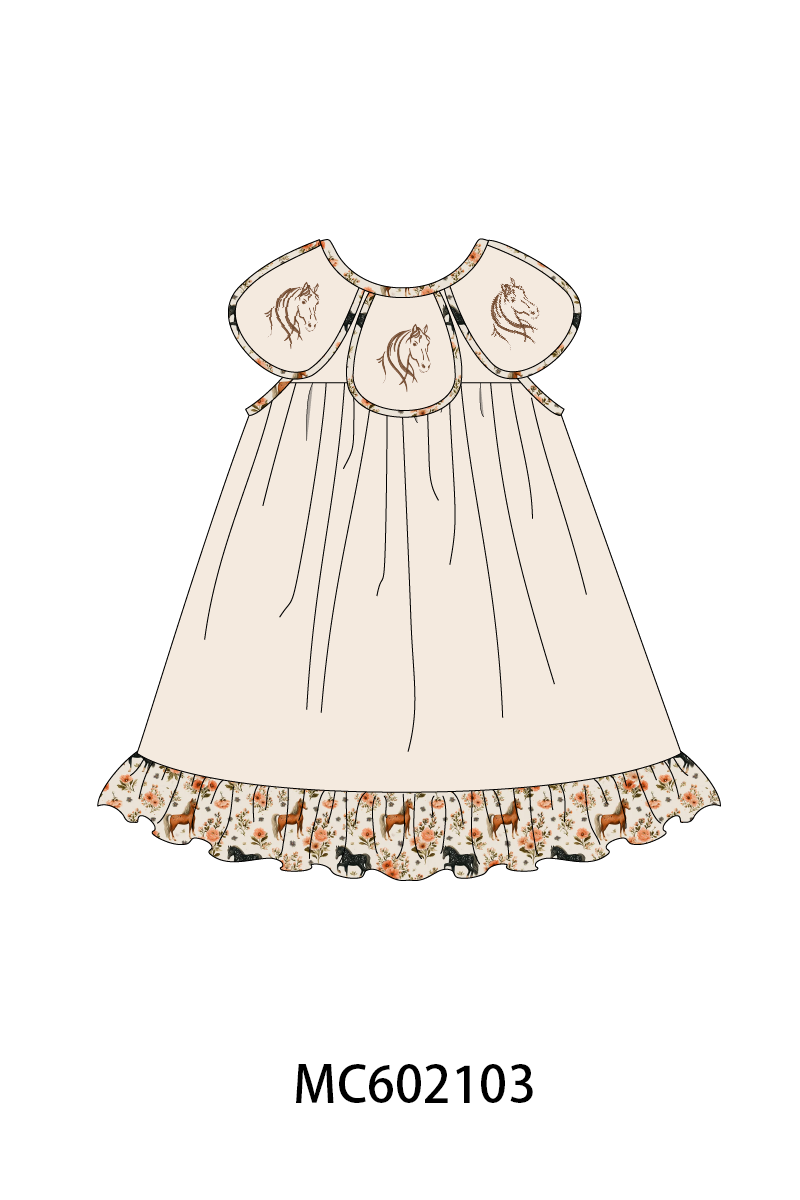 PO81 Pink horse embroidery collection