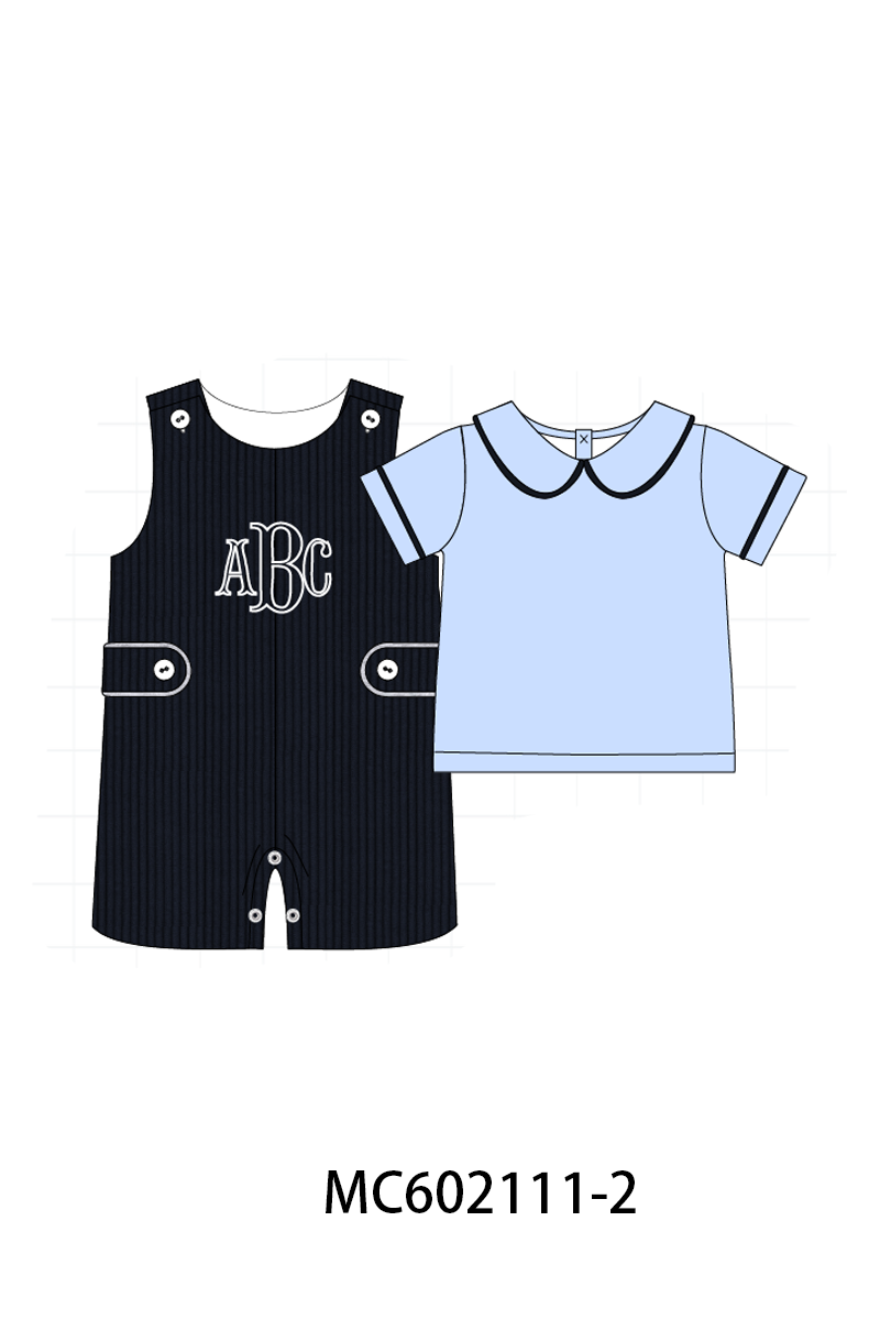 PO81 Corduroy jonjon set monogram embroidery boy collection 2