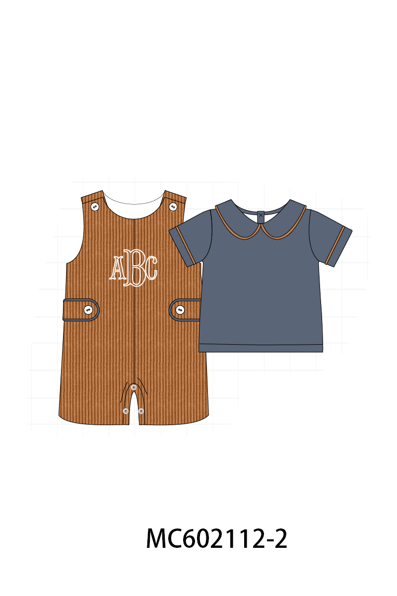 PO81 Corduroy jonjon set monogram embroidery boy collection 2