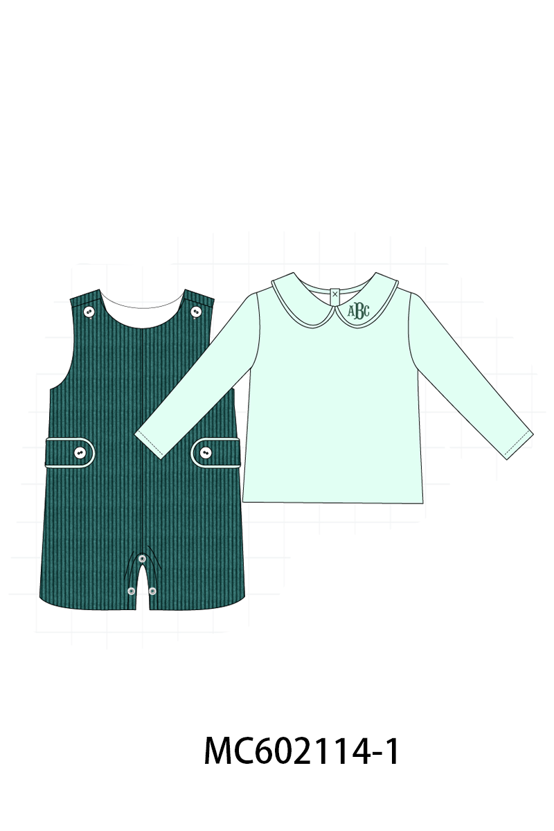 PO81 Corduroy jonjon set monogram embroidery boy collection 1
