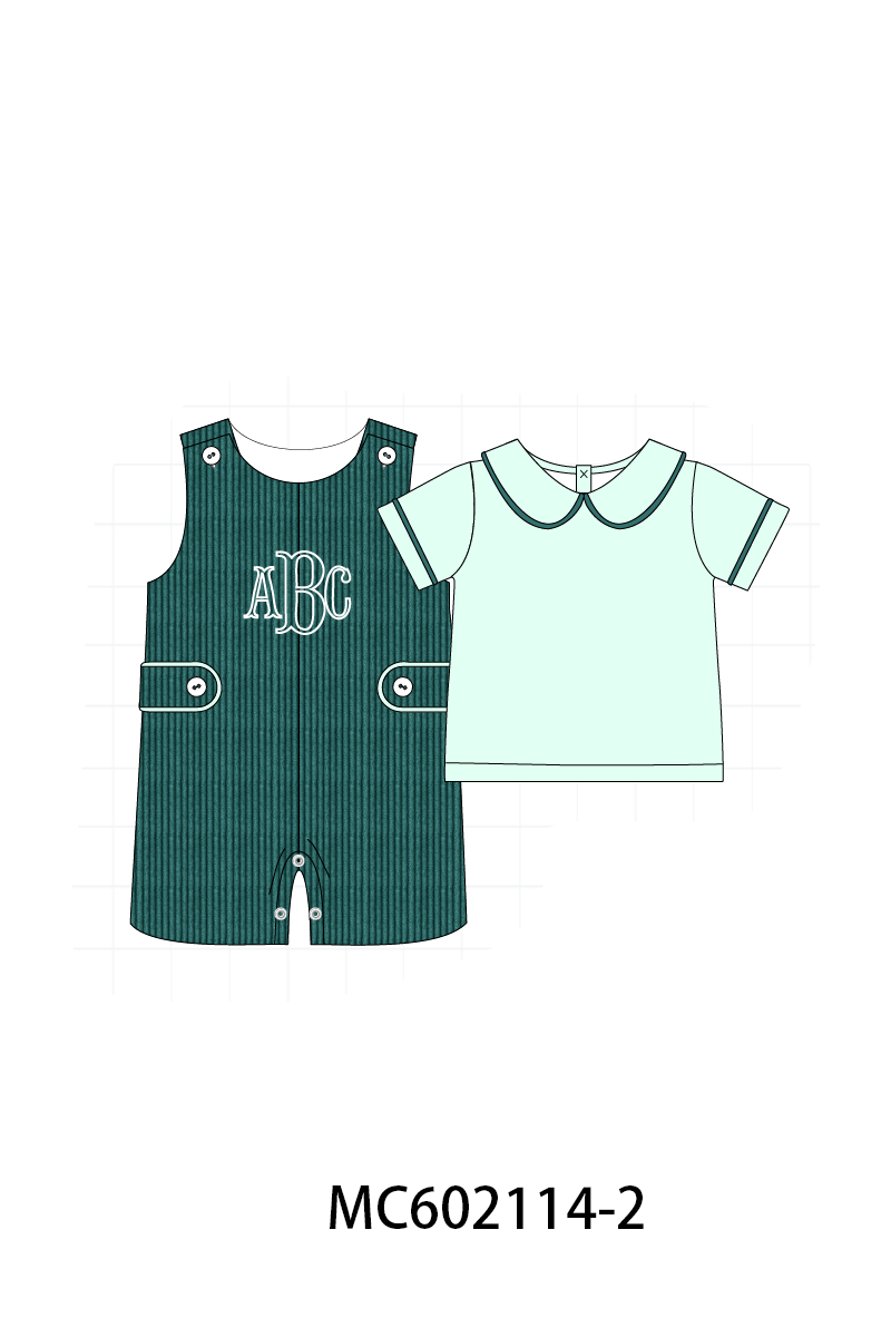 PO81 Corduroy jonjon set monogram embroidery boy collection 2