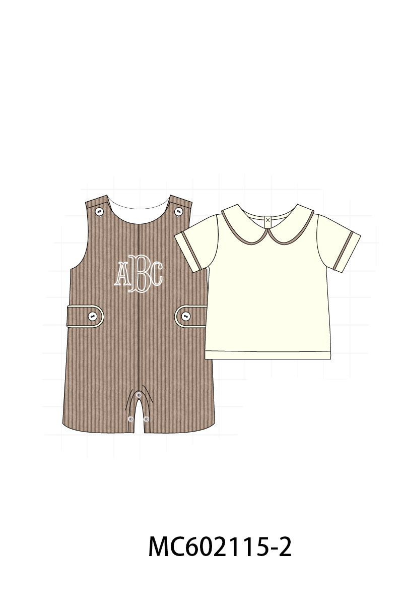 PO81 Corduroy jonjon set monogram embroidery boy collection 2