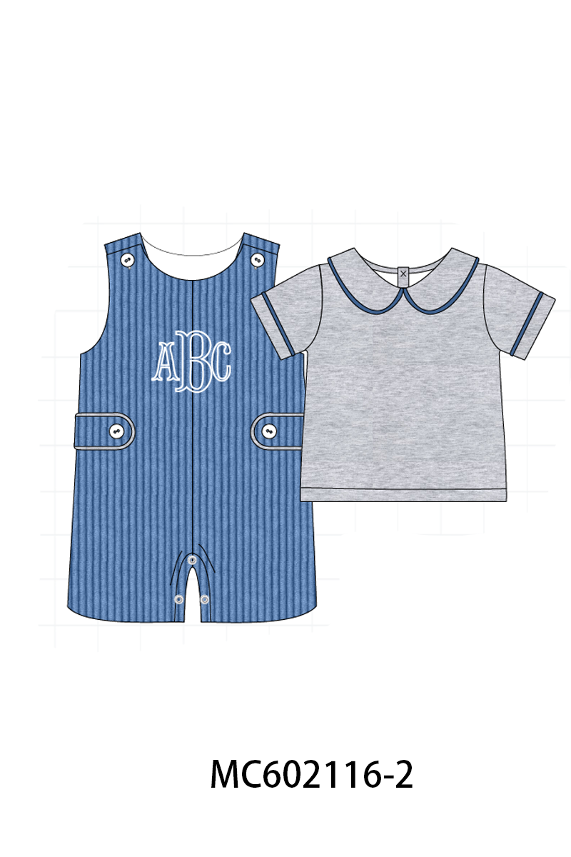 PO81 Corduroy jonjon set monogram embroidery boy collection 2