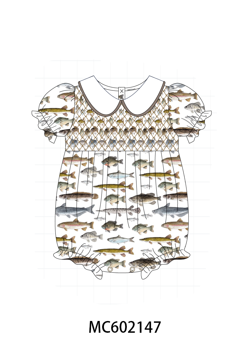 PO81 Fishes print smocked collection