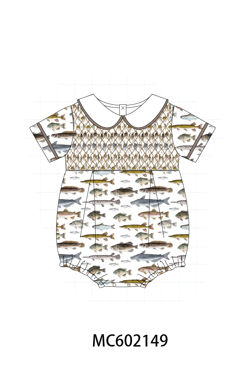 PO81 Fishes print smocked collection