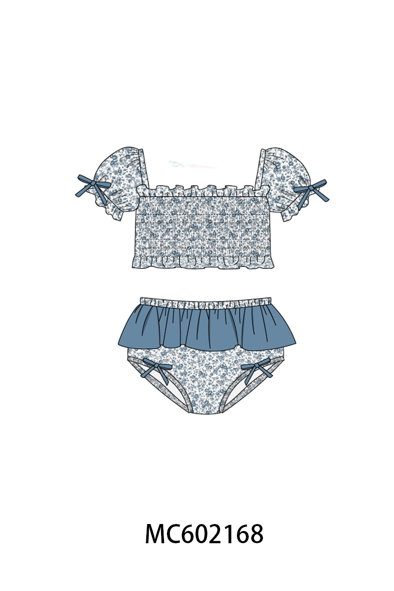 PO81 Garden floral smocked ruffle mom&me collection