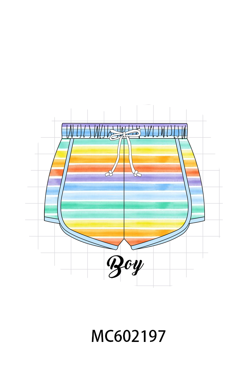 PO81 Watercolor rainbow stripe swimsuit collection