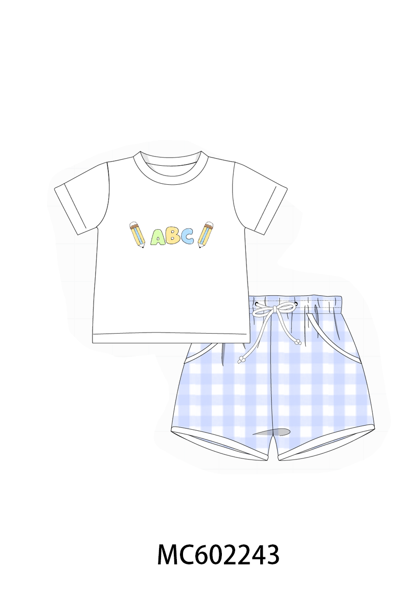 PO81 Back to school ABC pencil embroidery collection