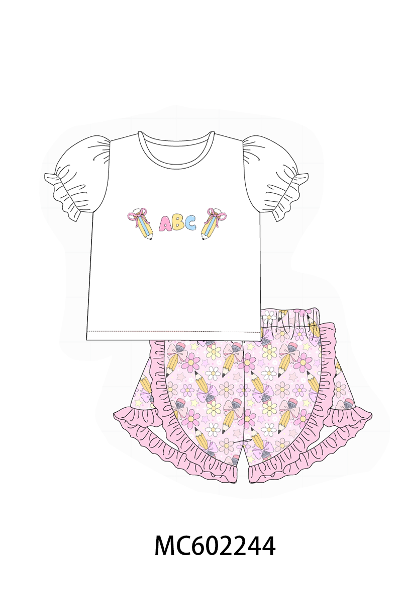 PO81 Back to school ABC pencil embroidery collection