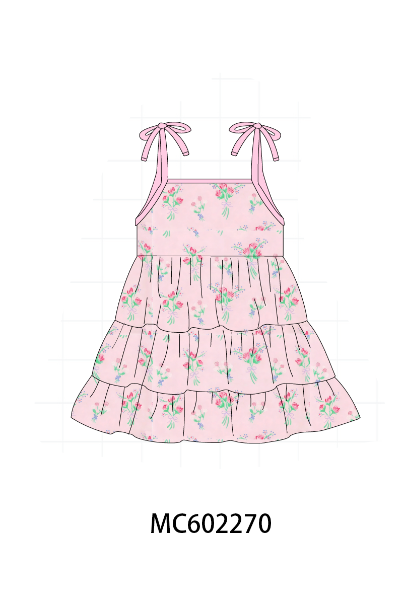 PO81 Pink floral print ruffle collection
