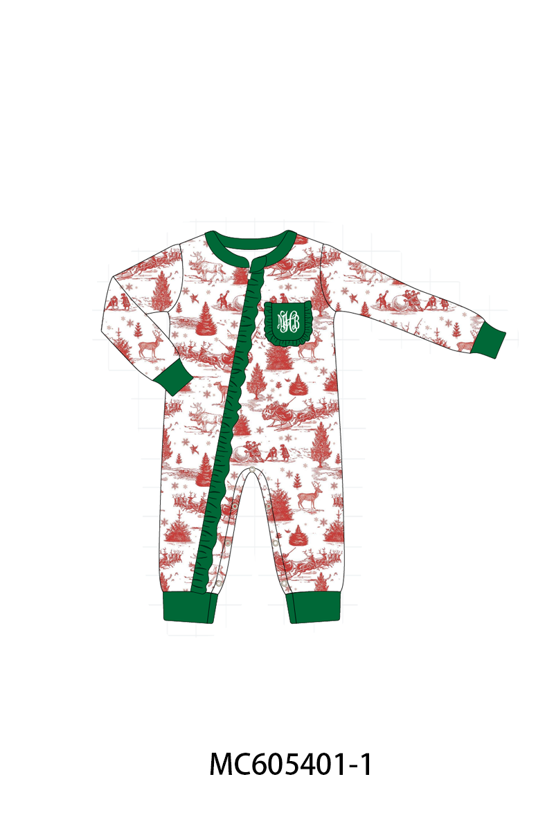 PO93 Classic Christmas Toile monogram embroidery collection