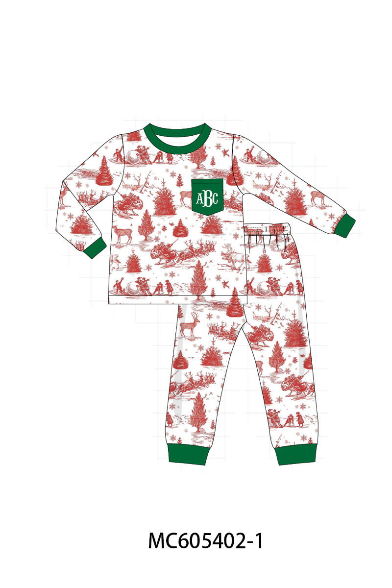 PO93 Classic Christmas Toile monogram embroidery collection