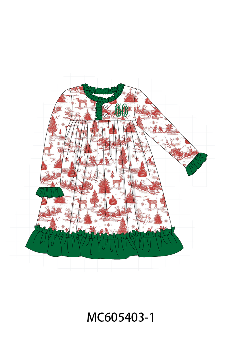 PO93 Classic Christmas Toile monogram embroidery collection