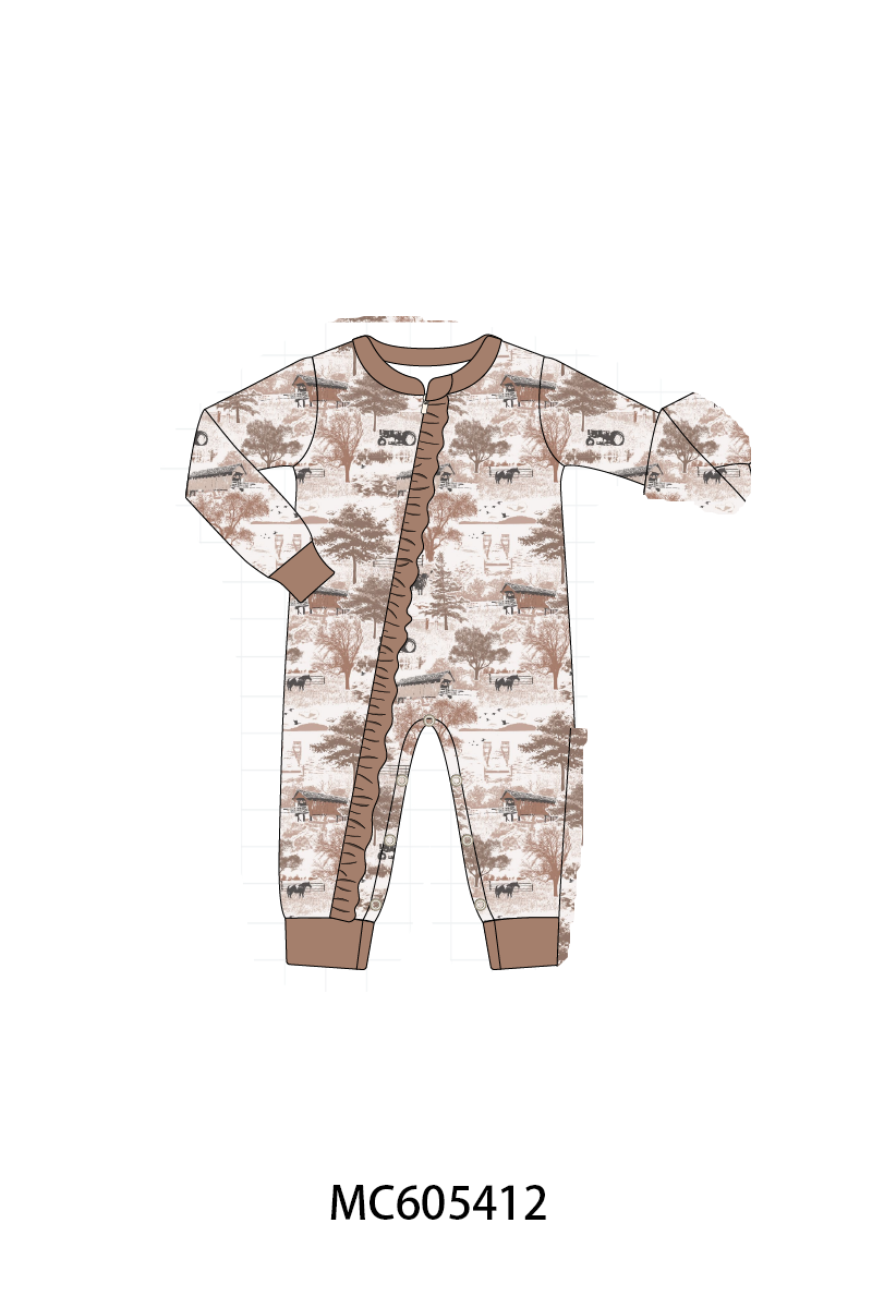 PO93 Brown farm print collection
