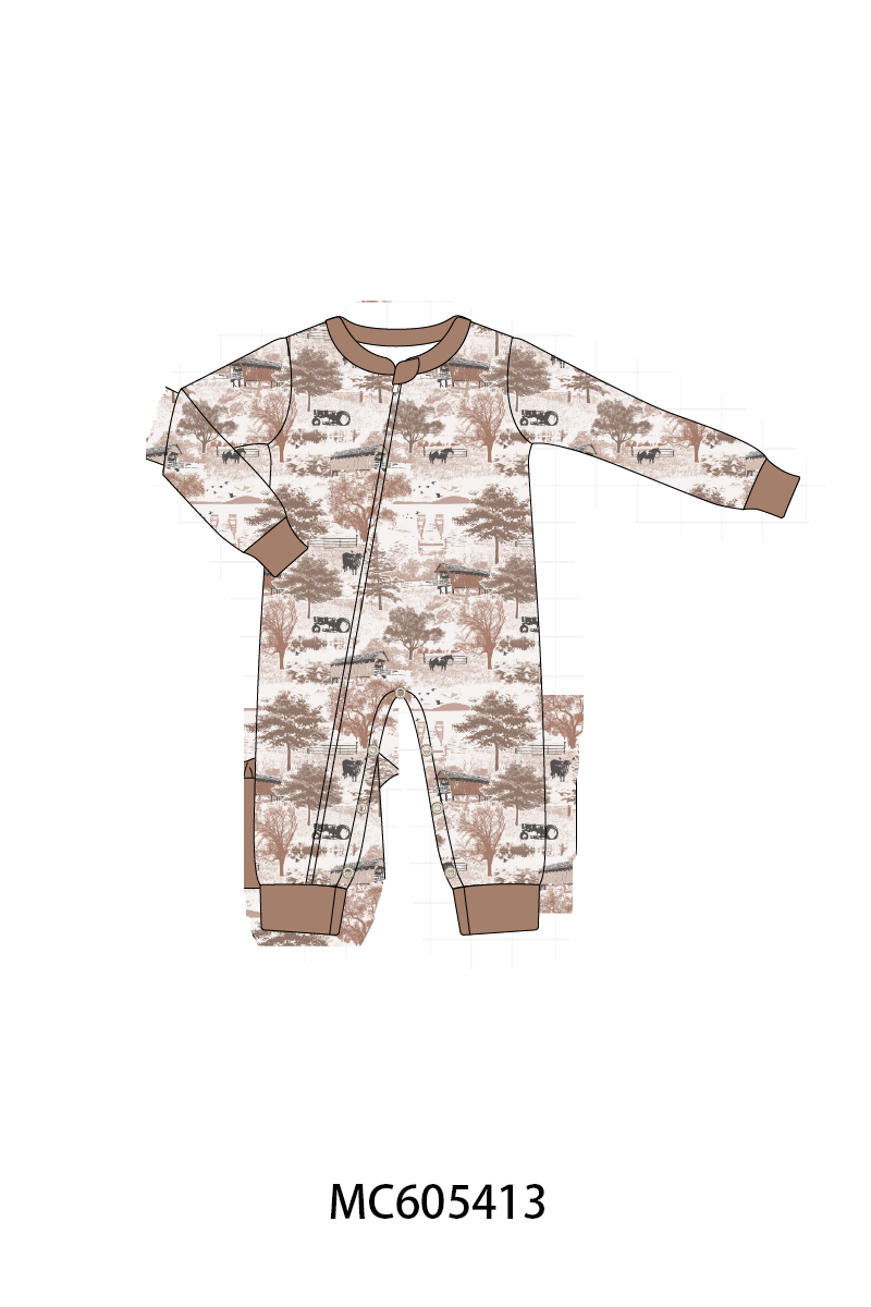 PO93 Brown farm print collection