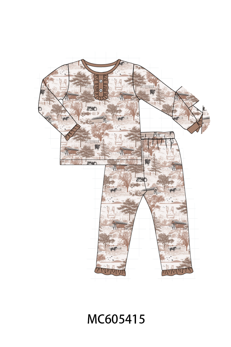 PO93 Brown farm print collection