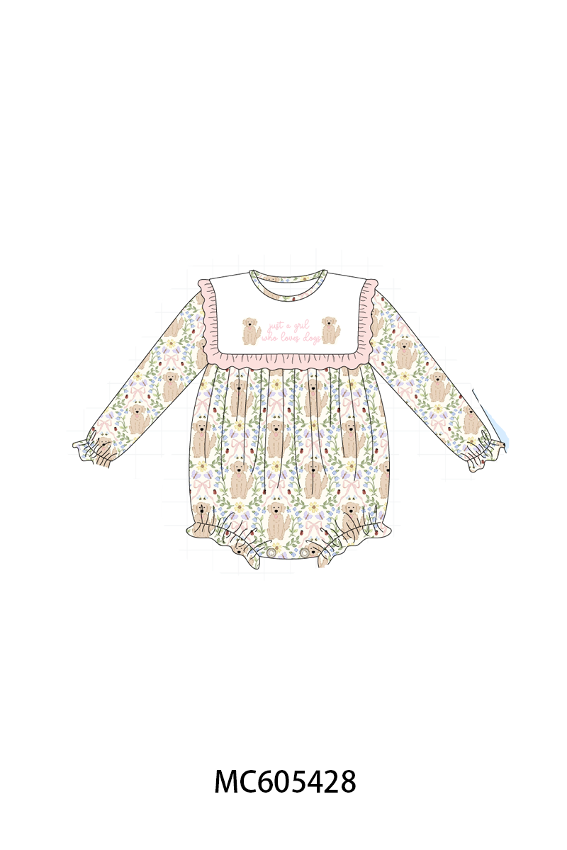 PO93 Pink&blue puppy embroidery collection