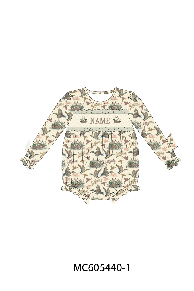 PO93 Green mallard monogram embroidery collection