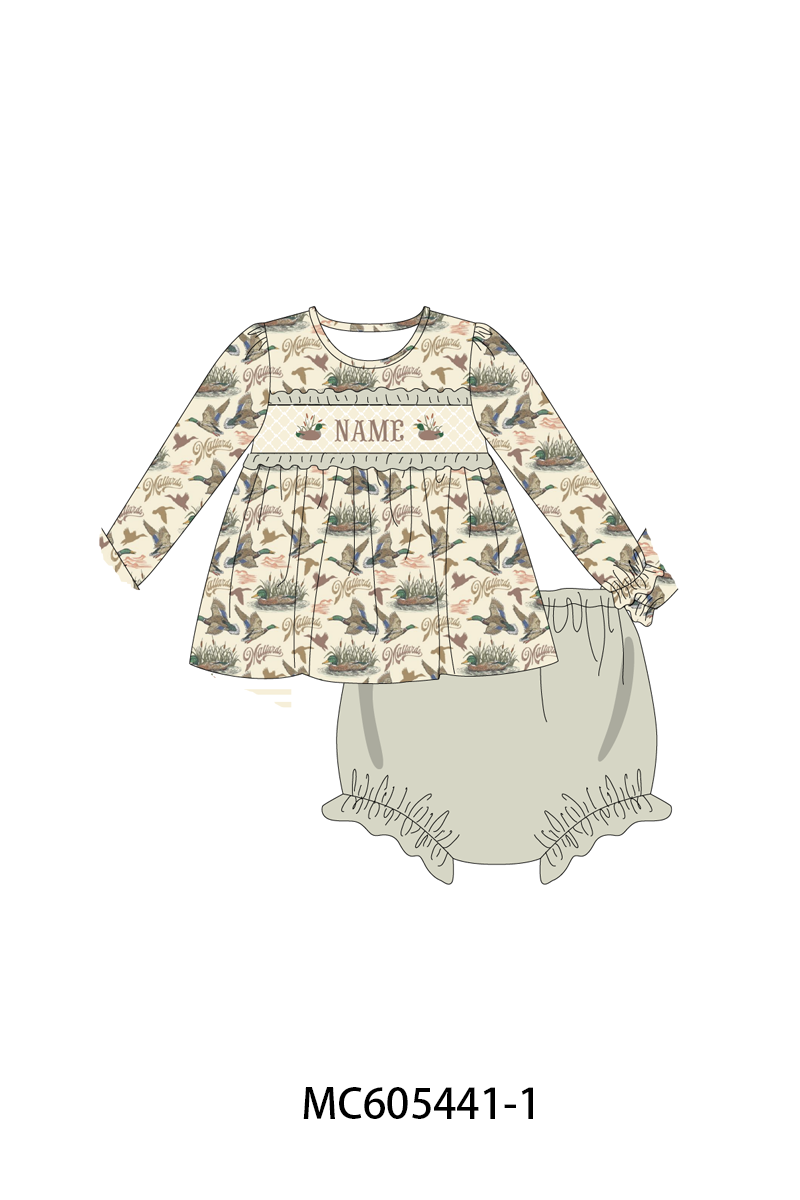 PO93 Green mallard monogram embroidery collection