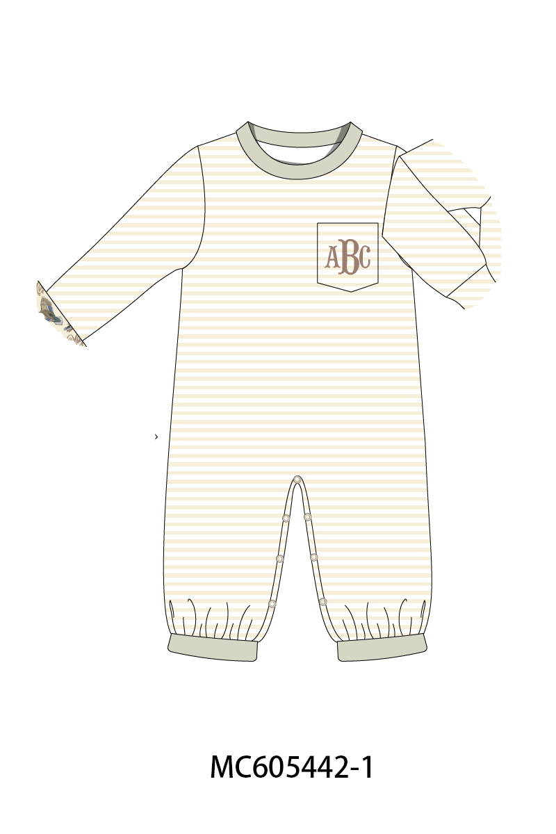 PO93 Green mallard monogram embroidery collection