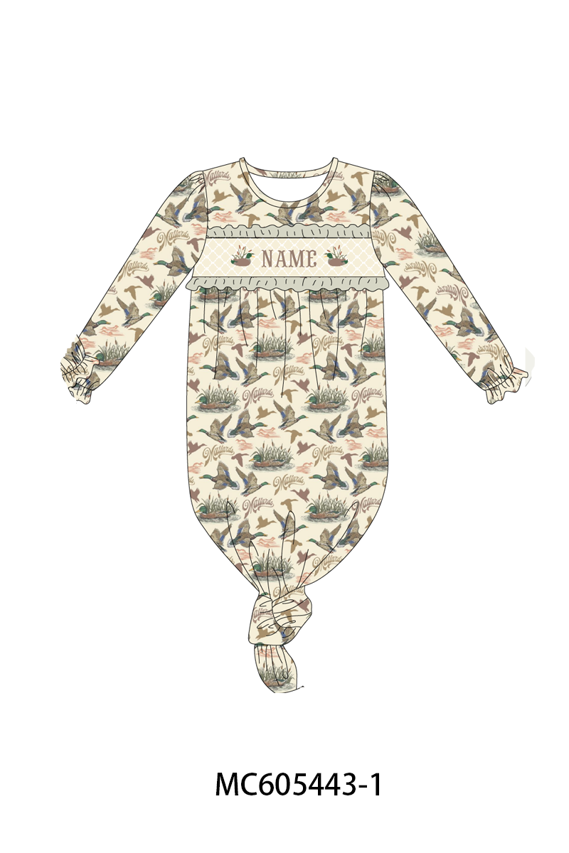 PO93 Green mallard monogram embroidery collection