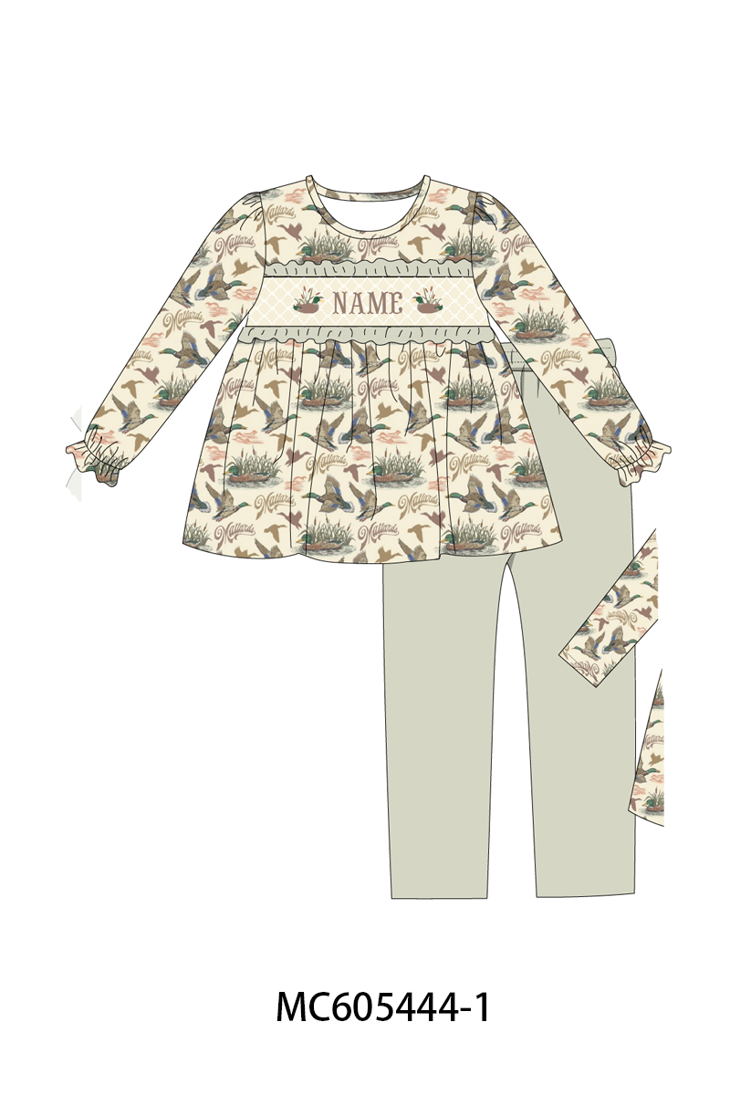 PO93 Green mallard monogram embroidery collection