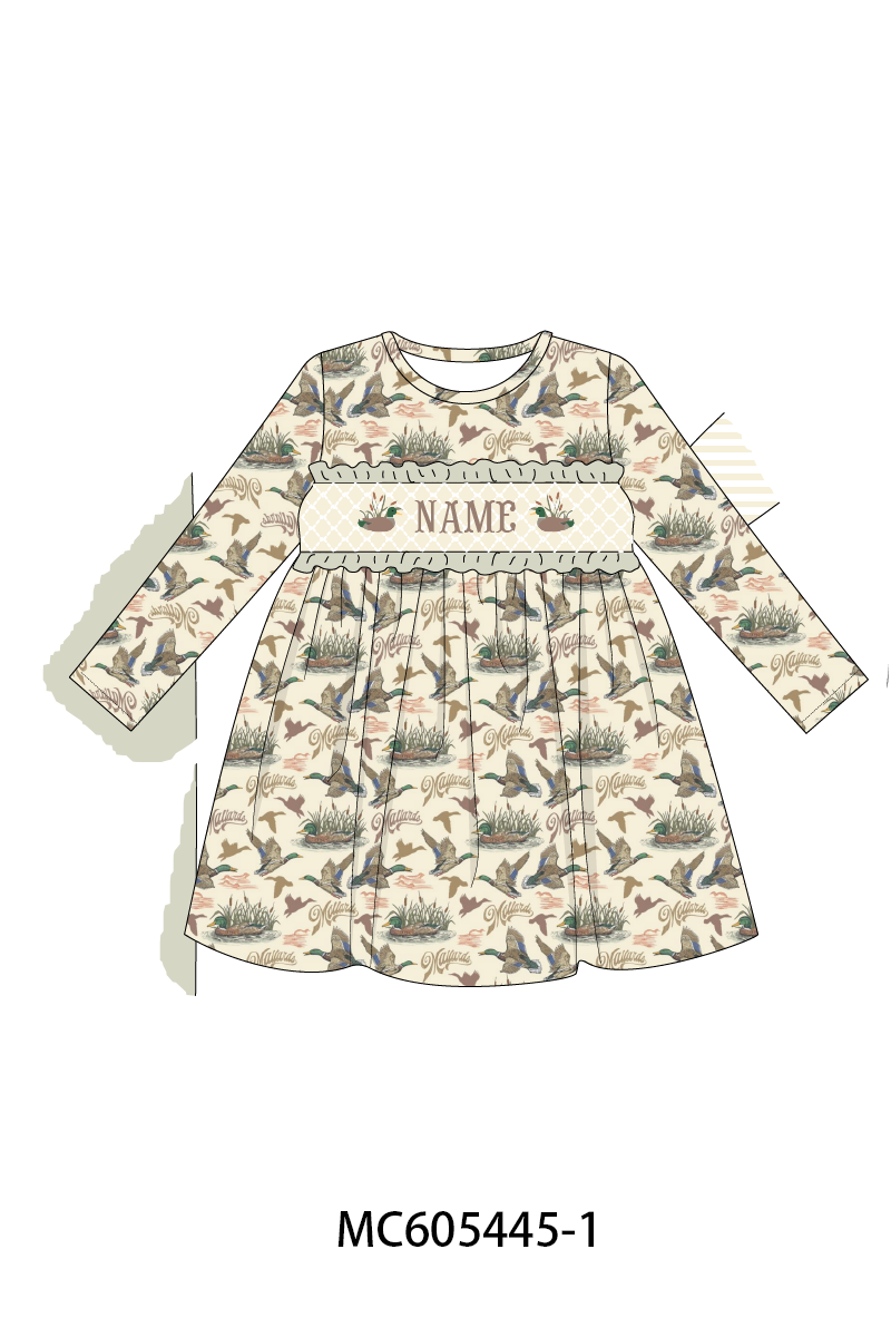 PO93 Green mallard monogram embroidery collection