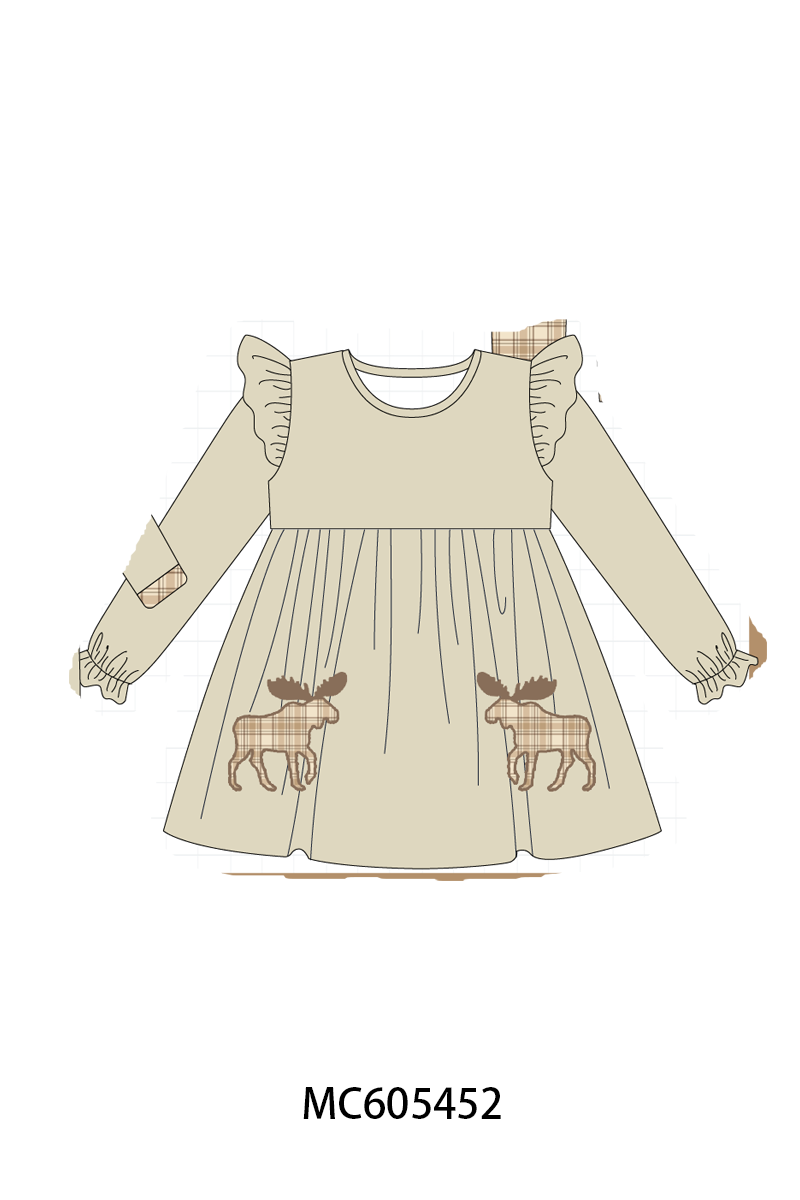 PO93 Khaki moose applique plaid collection